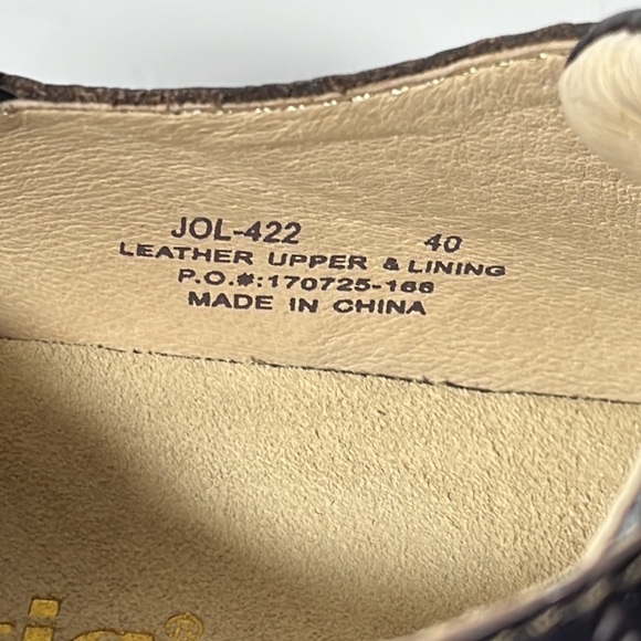 Alegria Joleen Molasses Brown Tooled Leather Slip On Oxford Size 40 / 10 - Picture 11 of 16